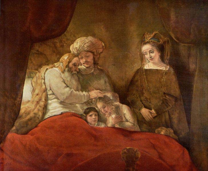 REMBRANDT Harmenszoon van Rijn Jacob blessing Joseph second son,